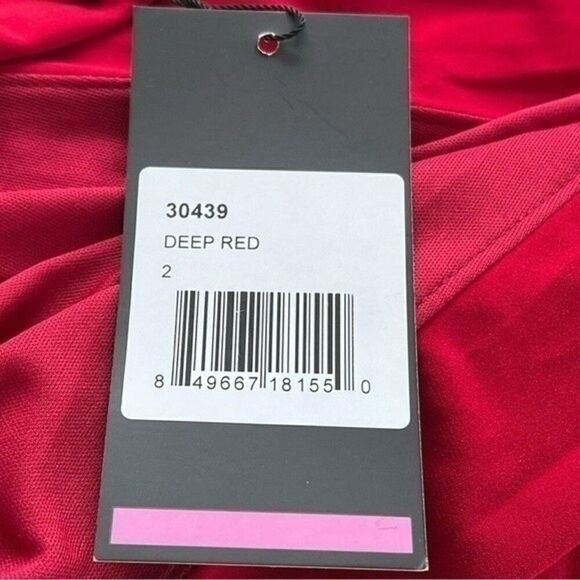 La Femme Red Side Cutout Gown Style 30439 NWT - Picture 10 of 12